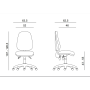 Kancelárska stolička 1540 ASYN červená D3