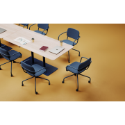 Konferenčná stolička Normo, podrúčky LP, rám RAL3005, látka Medley 63063 hnedá