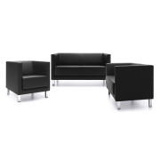 Dvojkreslo Vancouver Lite Maxi, nohy chróm, látka Next NX-14 tmavosivá