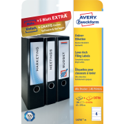 Etikety univerzálne na zakladače 38x192mm Avery A4 25+5 hárkov