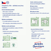 Etikety polyesterové veľmi odolné 210x297mm Avery A4 biele odnímateľné 20 hárkov