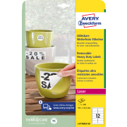 Etikety polyesterové veľmi odolné 99,1x42,3mm Avery A4 biele odnímateľné 20 hárkov