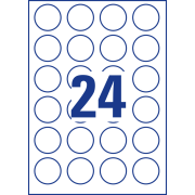 Etikety kruhové 40mm Avery 10 hárkov biele