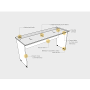 Pracovný stôl Gate, 160x75,5x80 cm, sivý/sivý