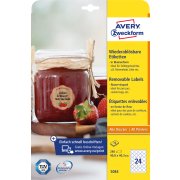 Etikety v tvare kvetu 40,8x40,3mm Avery 10 hárkov biele
