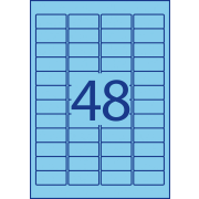 Etikety Avery odnímateľné 45,7x21,2 mm, modré