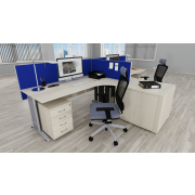 Paraván na hranu stola Akustik, 120 cm, sv.sivý