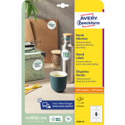 Etikety univerzálne kruhové 69mm Avery A4 10 hárkov