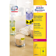 Etikety Avery odnímateľné 99,1x38,1 mm neónové žlté