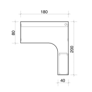 Pracovný stôl Gate, ergo, ľavý, 180x75,5x200 cm, buk/buk
