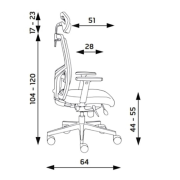 Kancelárska stolička GAME Šéf SYN čierna (Bombay 02) + PDH nastaviteľný + podrúčky P44