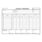 Výdajka - prevodka, A5, bez DPH, samoprepis, s kartónovou obálkou a podložkou