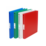 Zakladač 2-krúžkový Q-CONNECT celoplastový 1,6cm transparentný červený