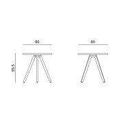 Konferenčný stolík WOOD, v. 55,5cm, p. 60 cm, doska antracit + podnož buk