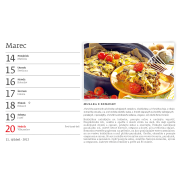 Stolový kalendár riadkový - Hrnčeková kuchárka 2025