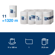 Papierové utierky v roliach TORK Advanced Centerfeed mini biele M1, návin 120 m (11 ks)