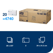 Papierové utierky skladané ZZ 2-vrstv. TORK Xpress Multifold univerzal H2 (20 bal.)