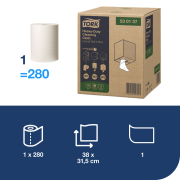 Čistiaca utierka 1-vrstv. TORK Heavy-Duty biela, návin 107 m, W2