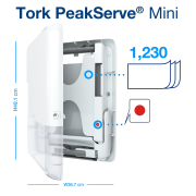 Zásobník mini na nadväzujúce utierky na ruky biely TORK PeakServe H5