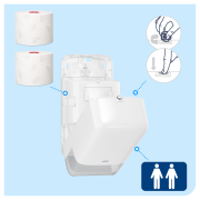 Zásobník na toaletný papier TORK Mid-size Twin biely T6