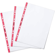 Euroobal DURABLE otvorený zľava A4 90mic s červeným okrajom 100ks