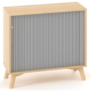 Policová skriňa ALFA ROOT, žalúziové dvere RAL9010, 1 polica, 100x45x88,7cm, dub