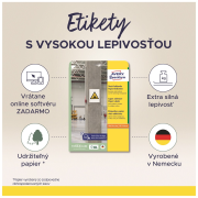 Etikety univerzálne 35,6x16,9mm Avery A4, silne lepivé 20 hárkov