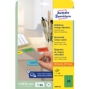 Etikety Avery odnímateľné 63,5x33,9 mm, zelené
