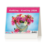 Stolový kalendár riadkový 17,1x13,9 cm - MiniMax Kvetiny 2026