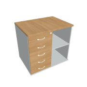 Prídavná skriňa k stolu Hobis, zámok, L, dub / sivá