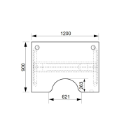 Pracovný stôl Motion Ergo, PO, 2S, 120x70,5-120,5x90 cm, agát/biela