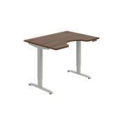 Pracovný stôl Motion Ergo, PO, 2S, 120x70,5-120,5x90 cm, orech/sivá