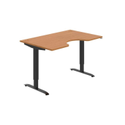 Pracovný stôl Motion Ergo, ZO, 2S, 140x70,5-120,5x90 cm, jelša/čierna