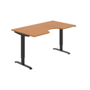 Pracovný stôl Motion Ergo, ZO, 2S, 160x70,5-120,5x90 cm, jelša/čierna