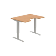 Pracovný stôl Motion Ergo, ZO, 3S, 120x61-128x90 cm, buk/sivá