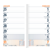 Diár týždenný vreckový PVC 9 x 16,5 cm 2027 - bordový