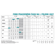 Stolový kalendár riadkový 23 x 14 cm - Pracovný 2027